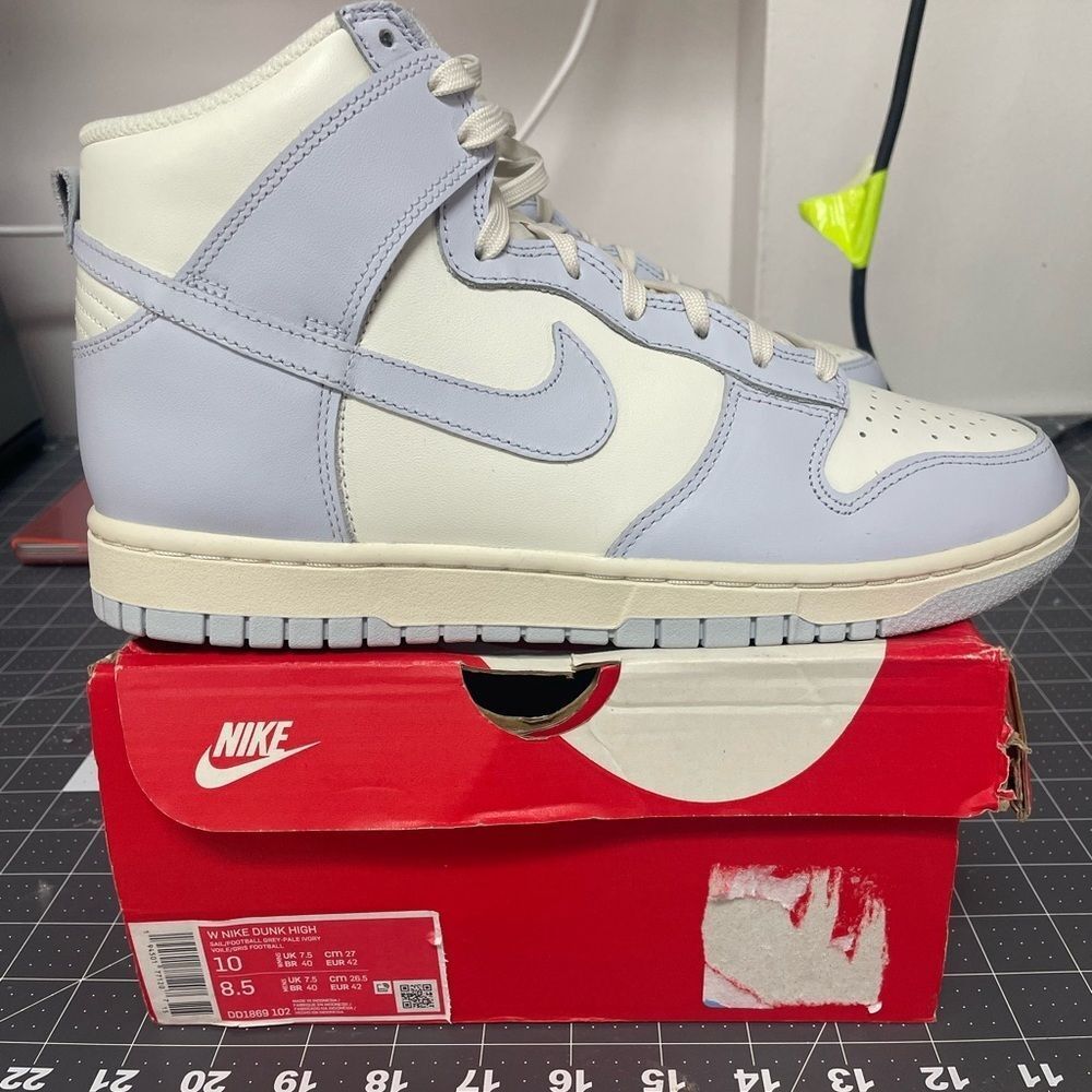 Nike Dunk SKY Hi Hidden wedge white Lavender Sneakers Size 10